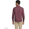 Men’s Traditional Fit Long Sleeve Travel Kit Shirt(Burgundy/Coffee/Taupe Plaid)