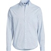 Men’s Traditional Fit Long Sleeve Travel Kit Shirt(Clearlake Blue Plaid)