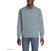Men’s Traditional Fit Long Sleeve Travel Kit Shirt(Eucalyptus/White Plaid)