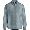 Men’s Traditional Fit Long Sleeve Travel Kit Shirt(Eucalyptus/White Plaid)