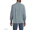Men’s Traditional Fit Long Sleeve Travel Kit Shirt(Eucalyptus/White Plaid)