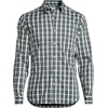 Men’s Traditional Fit Long Sleeve Travel Kit Shirt(Muted Mineral Aqua/Blue Plaid)