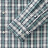 Men’s Traditional Fit Long Sleeve Travel Kit Shirt(Muted Mineral Aqua/Blue Plaid)