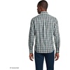 Men’s Traditional Fit Long Sleeve Travel Kit Shirt(Muted Mineral Aqua/Blue Plaid)