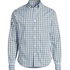 Men’s Traditional Fit Long Sleeve Travel Kit Shirt(Olive Drab/Blue Plaid)