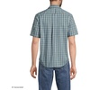 Men’s Traditional Fit Short Sleeve Travel Kit Shirt(Eucalyptus/White Plaid)