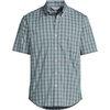 Men’s Traditional Fit Short Sleeve Travel Kit Shirt(Eucalyptus/White Plaid)