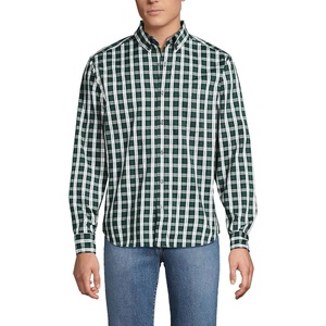 Men’s Traditional Fit Long Sleeve Travel Kit Shirt(Pine Valley/Black Plaid)