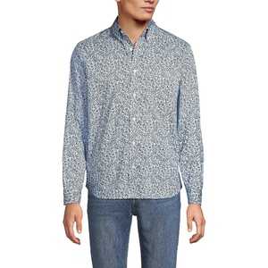 Men’s Traditional Fit Long Sleeve Travel Kit Shirt(Radiant Navy/Blue Floral)