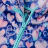 Lands’ End Girls Softest Fleece Jacket(Hearts/Multi/Aruba Blue)