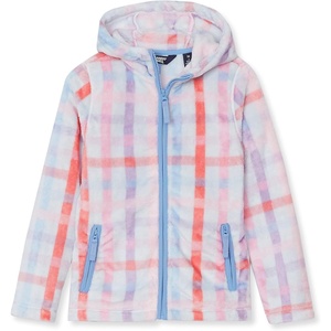 Lands’ End Girls Softest Fleece Jacket(Coral Blush Plaid)