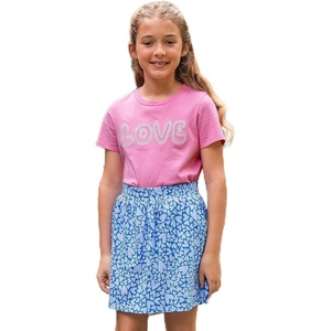 Lands’ End Girls Smocked Skorts(Tossed Hearts/Vista Blue)