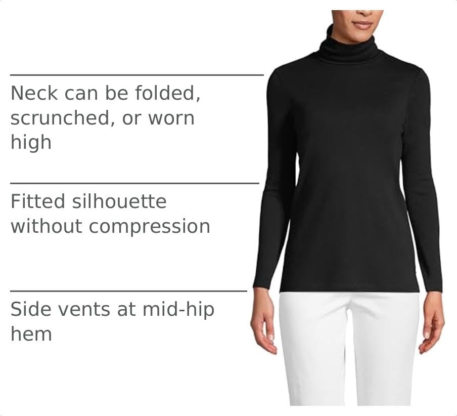 image:imageLands End Womens Supima Cotton TurtleneckBlack