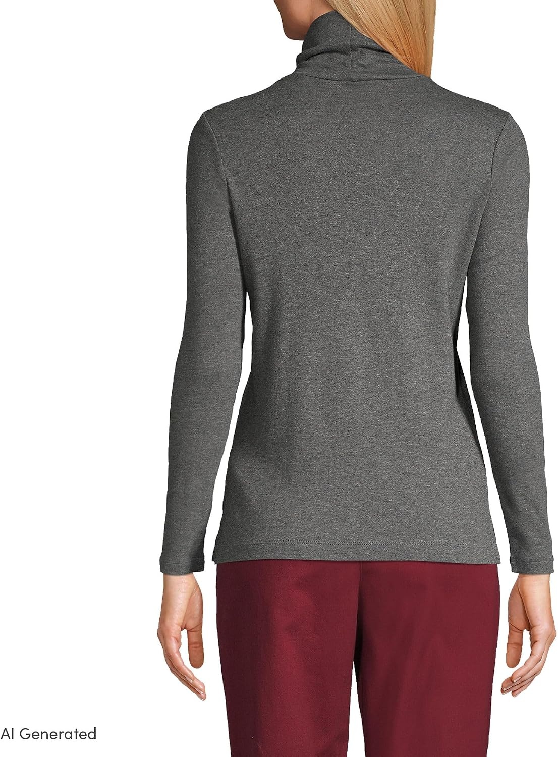 image:imageLands End Womens Supima Cotton TurtleneckCharcoal Heather
