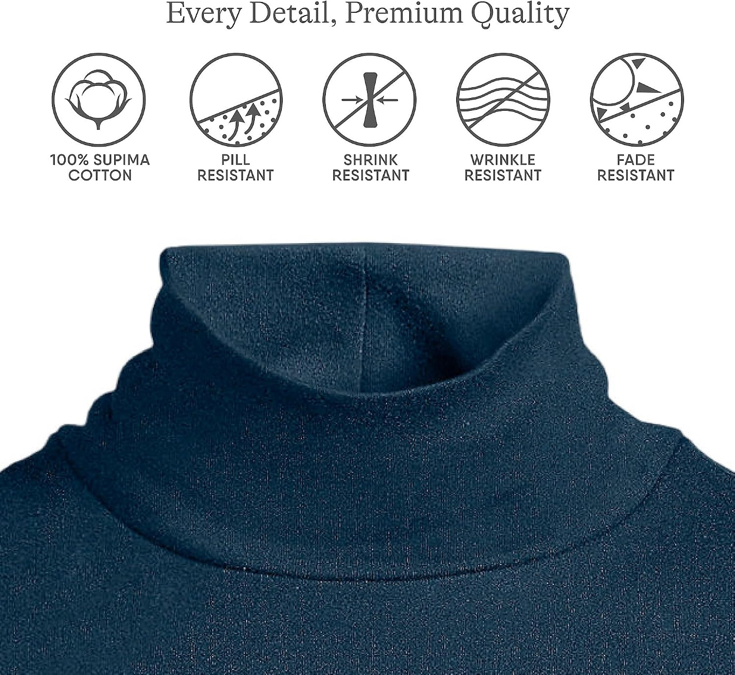 image:imageLands End Womens Supima Cotton TurtleneckRadiant Navy