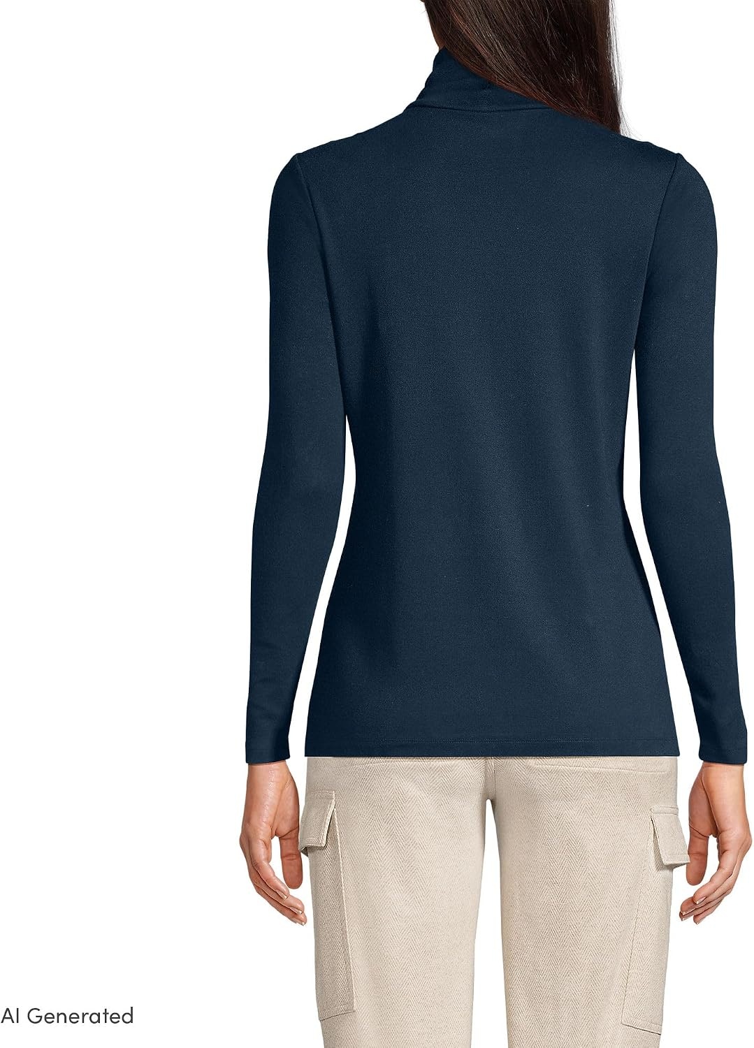 image:imageLands End Womens Supima Cotton TurtleneckRadiant Navy