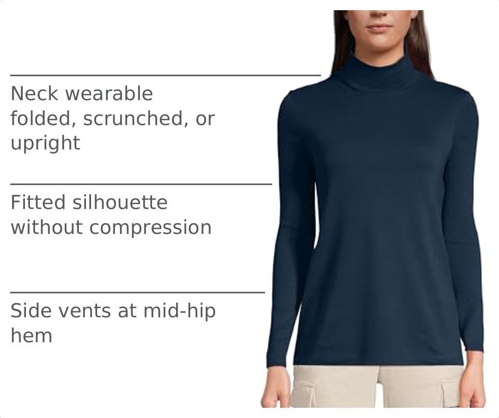image:imageLands End Womens Supima Cotton TurtleneckRadiant Navy