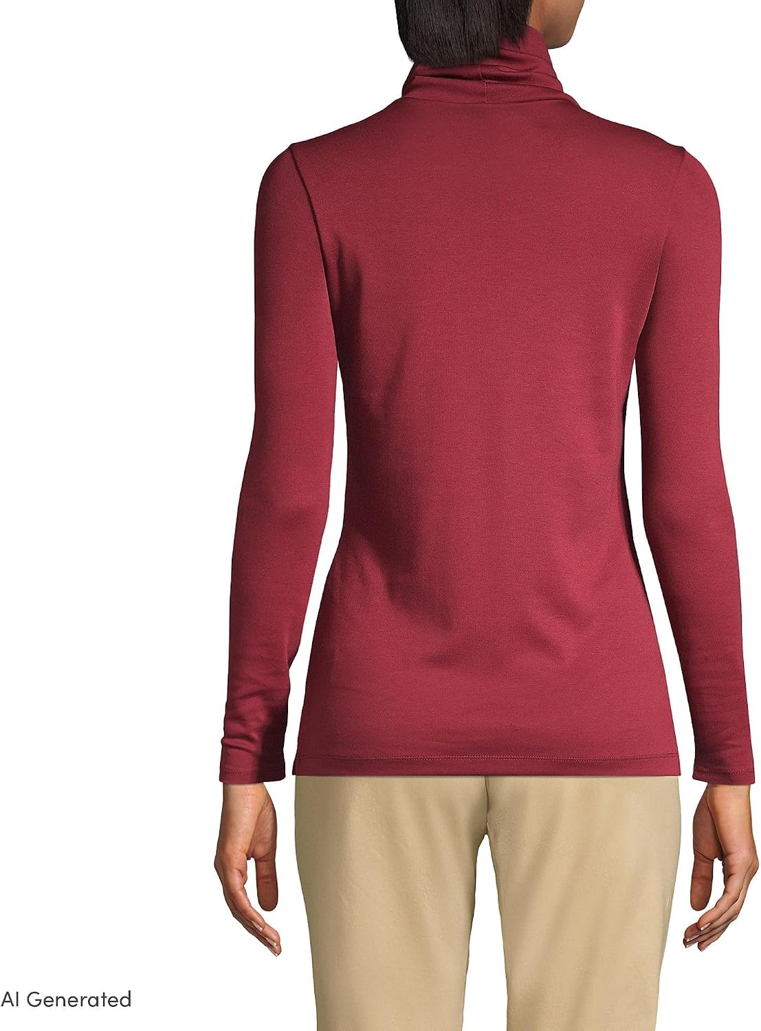image:imageLands End Womens Supima Cotton TurtleneckRich Burgundy