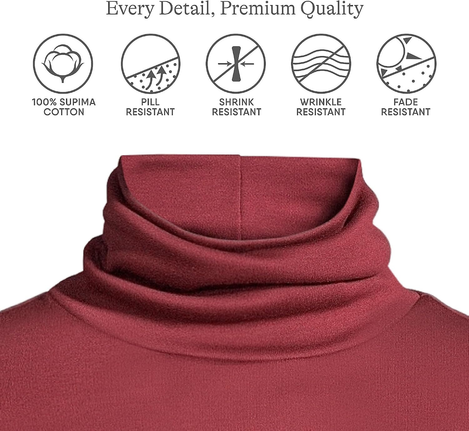image:imageLands End Womens Supima Cotton TurtleneckRich Burgundy