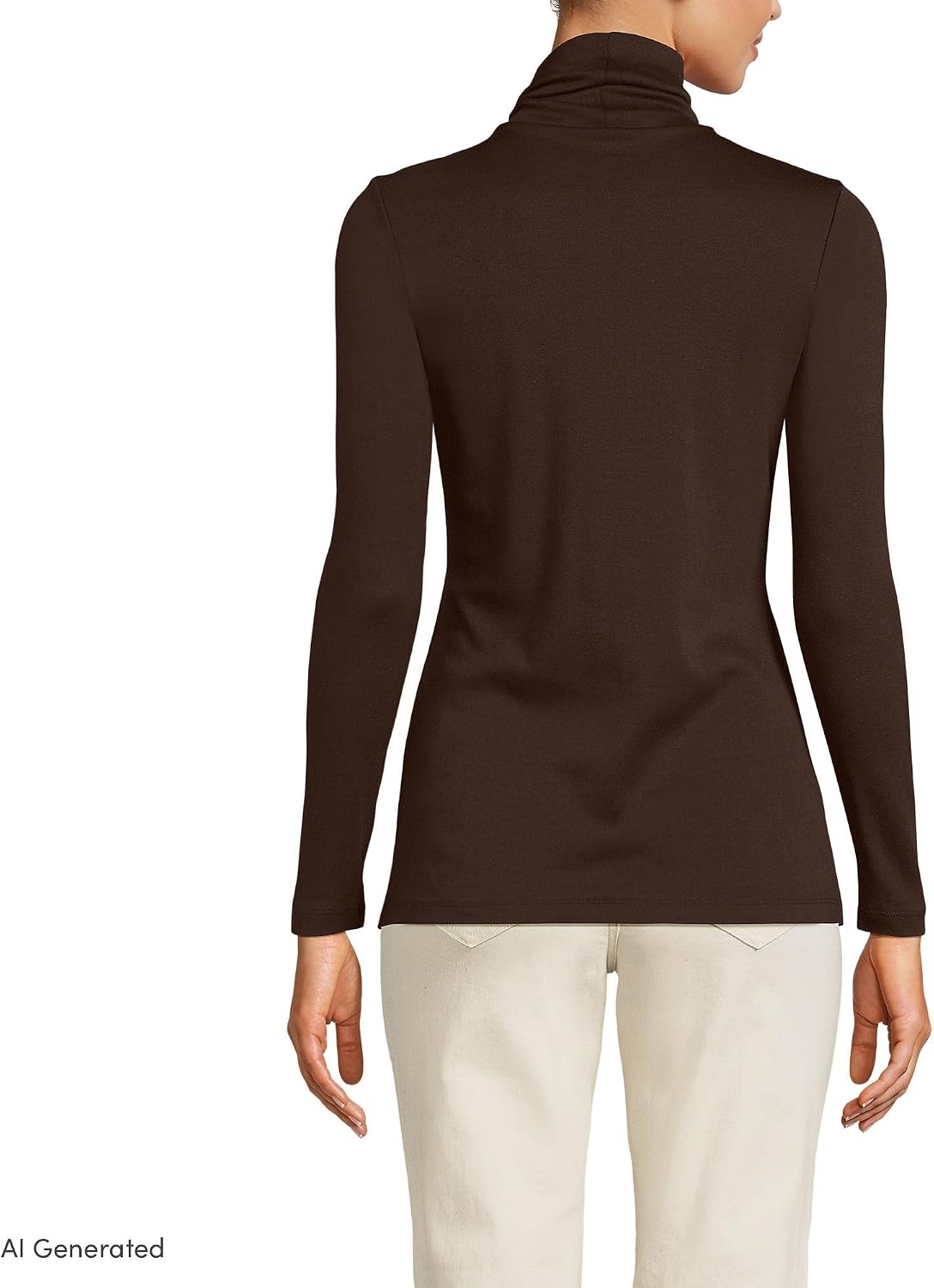 image:imageLands End Womens Supima Cotton TurtleneckRich Coffee