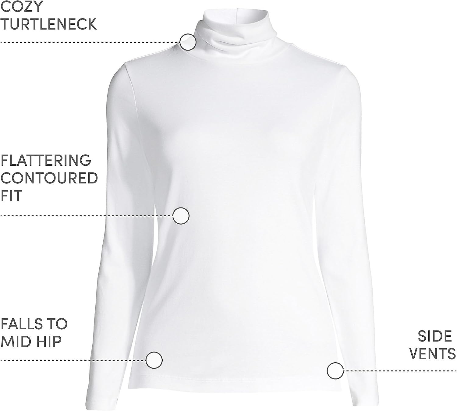 image:imageLands End Womens Supima Cotton TurtleneckWhite