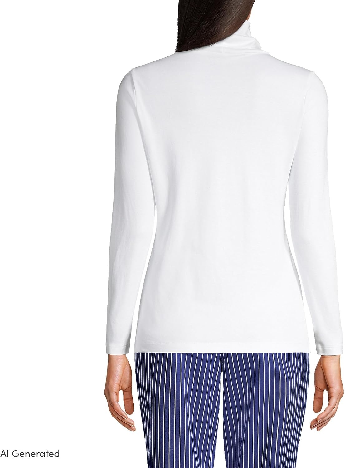 image:imageLands End Womens Supima Cotton TurtleneckWhite