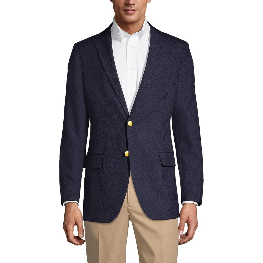 image:imageSchool Uniform Mens Tailored Fit Hopsack BlazerDeep Navy
