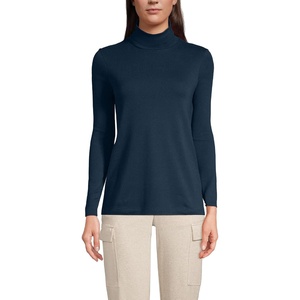 Lands’ End Women’s Supima Cotton Turtleneck(Radiant Navy)