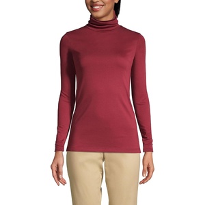Lands’ End Women’s Supima Cotton Turtleneck(Rich Burgundy)