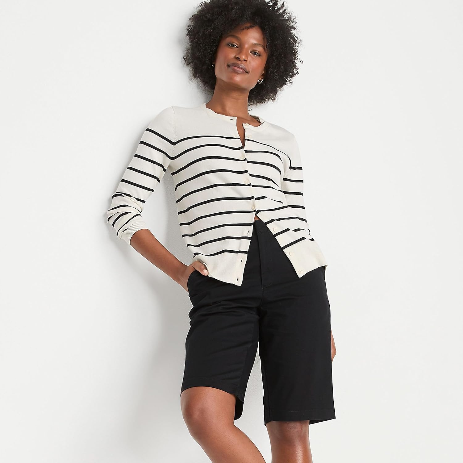 image:imageWomens Elastic Back Classic 12 Chino ShortsBlack