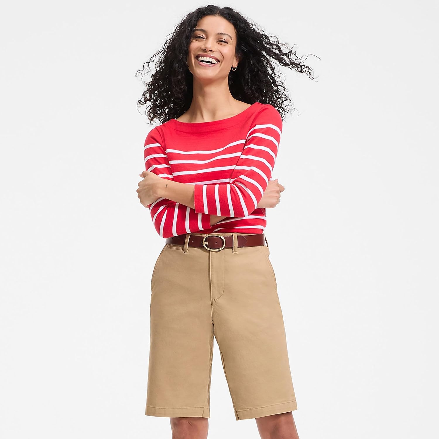 image:imageWomens Elastic Back Classic 12 Chino ShortsDesert Tan