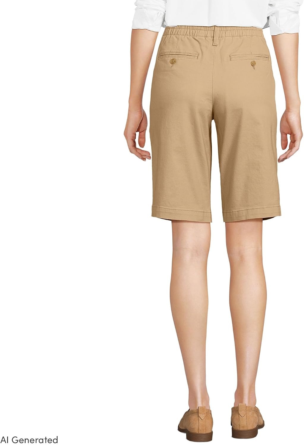 image:imageWomens Elastic Back Classic 12 Chino ShortsDesert Tan