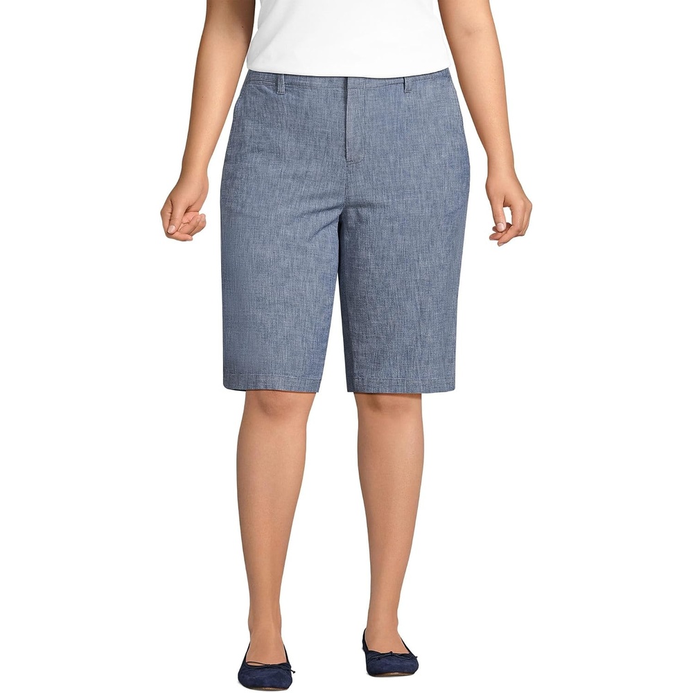 image:imageWomens Elastic Back Classic 12 Chino ShortsEvening Sky Chambray
