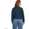 Lands’ End Women’s Cropped Flannel Shirt(Liberty Blue/Pine Blackwatch)