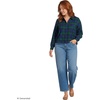 Lands’ End Women’s Cropped Flannel Shirt(Liberty Blue/Pine Blackwatch)