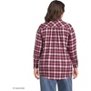 Lands’ End Women’s Flannel Boyfriend Fit Long Sleeve Shirt(Rich Burgundy/Ivory Plaid)