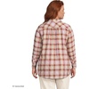 Lands’ End Women’s Flannel Boyfriend Fit Long Sleeve Shirt(Rich Ginger/Aster Pink Plaid)