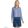 Women’s No Iron Boxy Cropped Shirt(Sapphire Gem Thin Stripes)