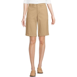 Women’s Elastic Back Classic 12″ Chino Shorts(Desert Tan)