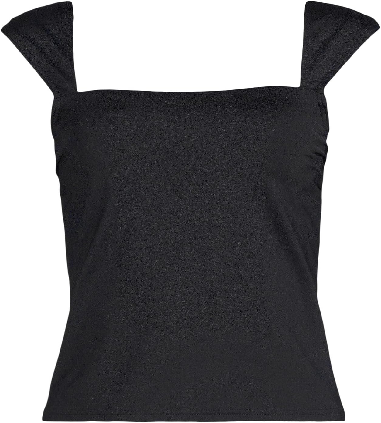 image:imageWomens Square Neck Underwire Square Back Tankini Swimsuit TopBlack