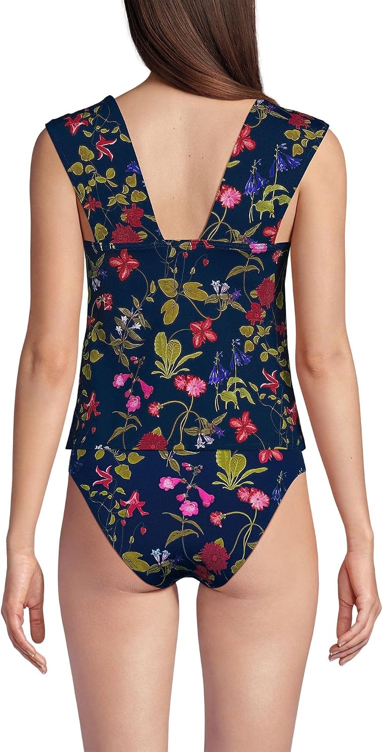 image:imageWomens Square Neck Underwire Square Back Tankini Swimsuit TopDeep Sea Multi Garden Floral