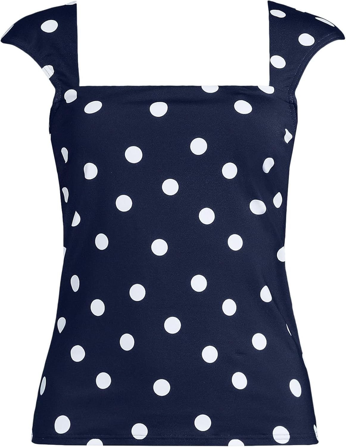 image:imageWomens Square Neck Underwire Square Back Tankini Swimsuit TopDeep Sea Navy Polka Dot