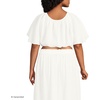 Women’s Cotton Gauze Dolman Sleeve Crop Cover Up Top(Chalk White)