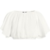 Women’s Cotton Gauze Dolman Sleeve Crop Cover Up Top(Chalk White)