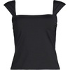 Womens Square Neck Underwire Square Back Tankini Swimsuit Top(Black)