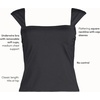 Womens Square Neck Underwire Square Back Tankini Swimsuit Top(Black)