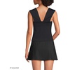 Womens Square Neck Underwire Square Back Tankini Swimsuit Top(Black)