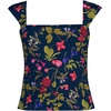 Womens Square Neck Underwire Square Back Tankini Swimsuit Top(Deep Sea Multi Garden Floral)