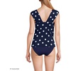 Womens Square Neck Underwire Square Back Tankini Swimsuit Top(Deep Sea Navy Polka Dot)