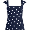 Womens Square Neck Underwire Square Back Tankini Swimsuit Top(Deep Sea Navy Polka Dot)